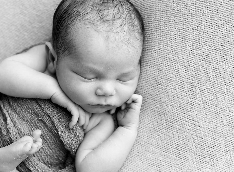 Classic black and white baby photography, professional newborn photographer in Bradford, ON