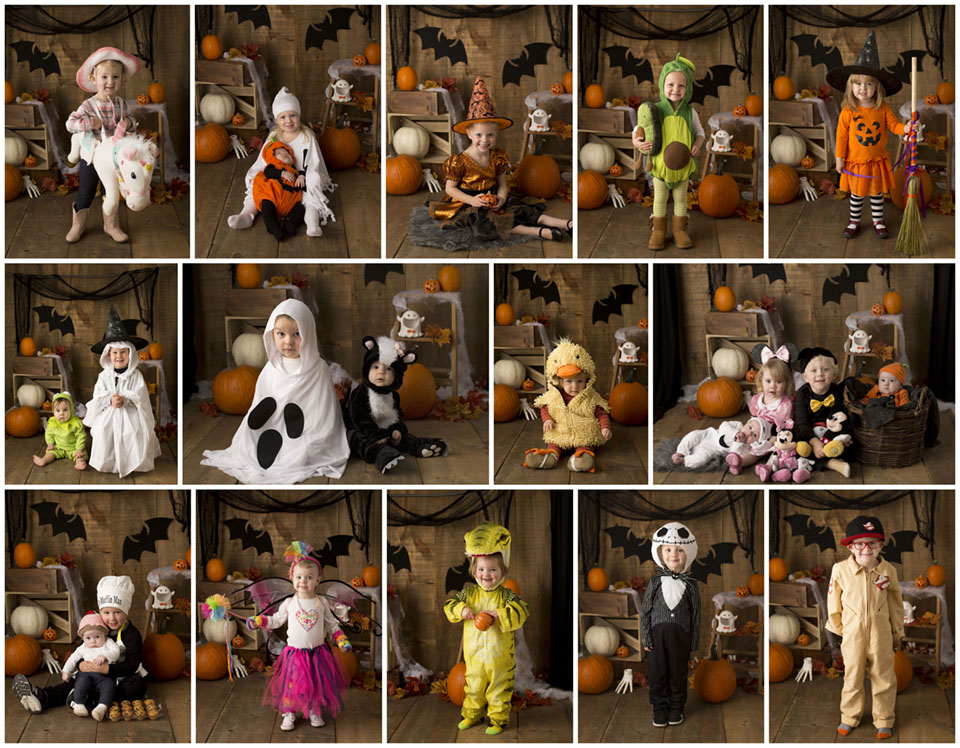 Halloween costume collage